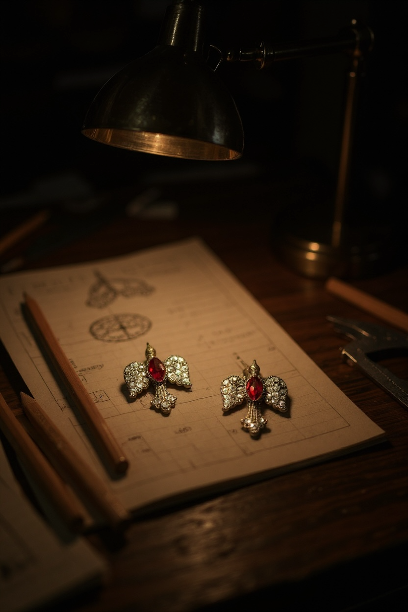 Anka Red Earrings