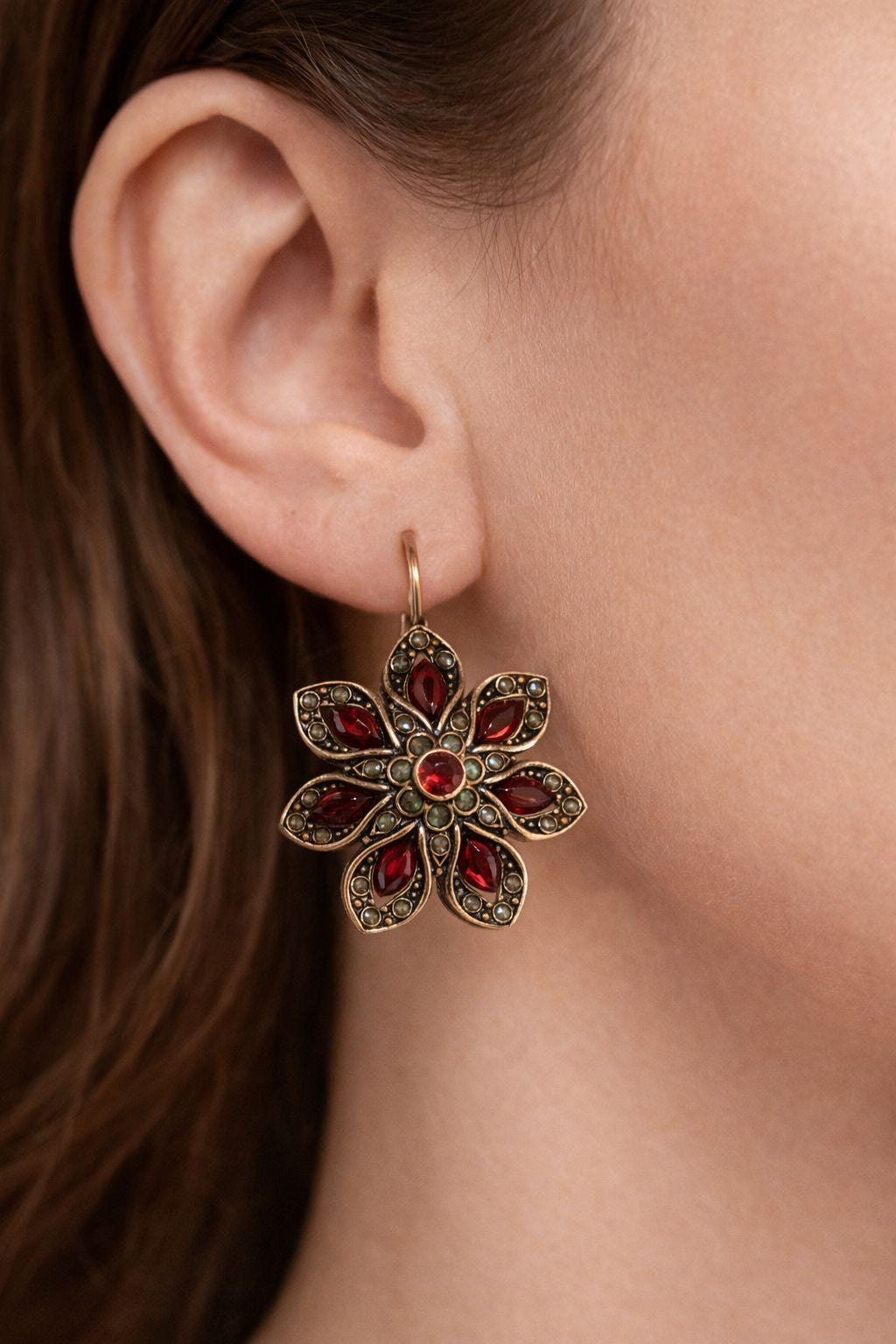 Red Bloom Earrings