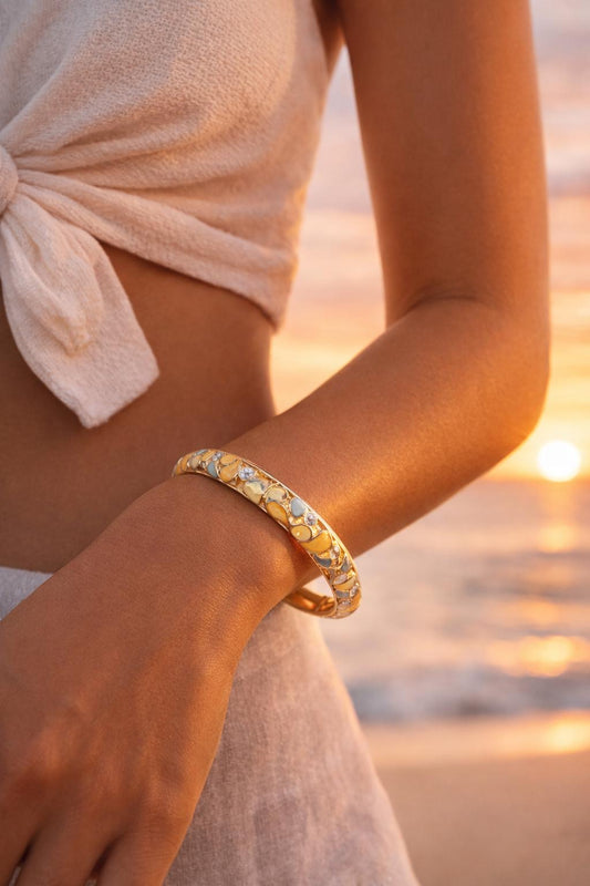 Çelik Sarı Mavi Renkli Mine Bileklik