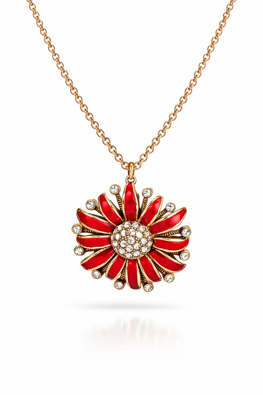Red Daisy Necklace