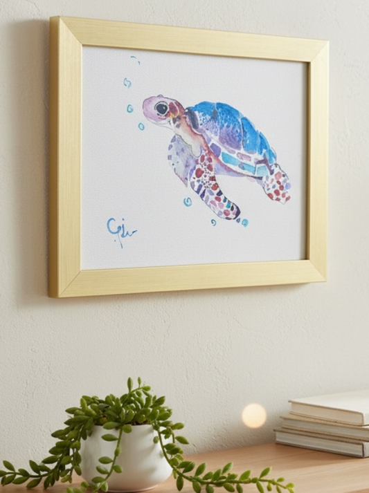 Suluboya Tablo “su kaplumbağası”