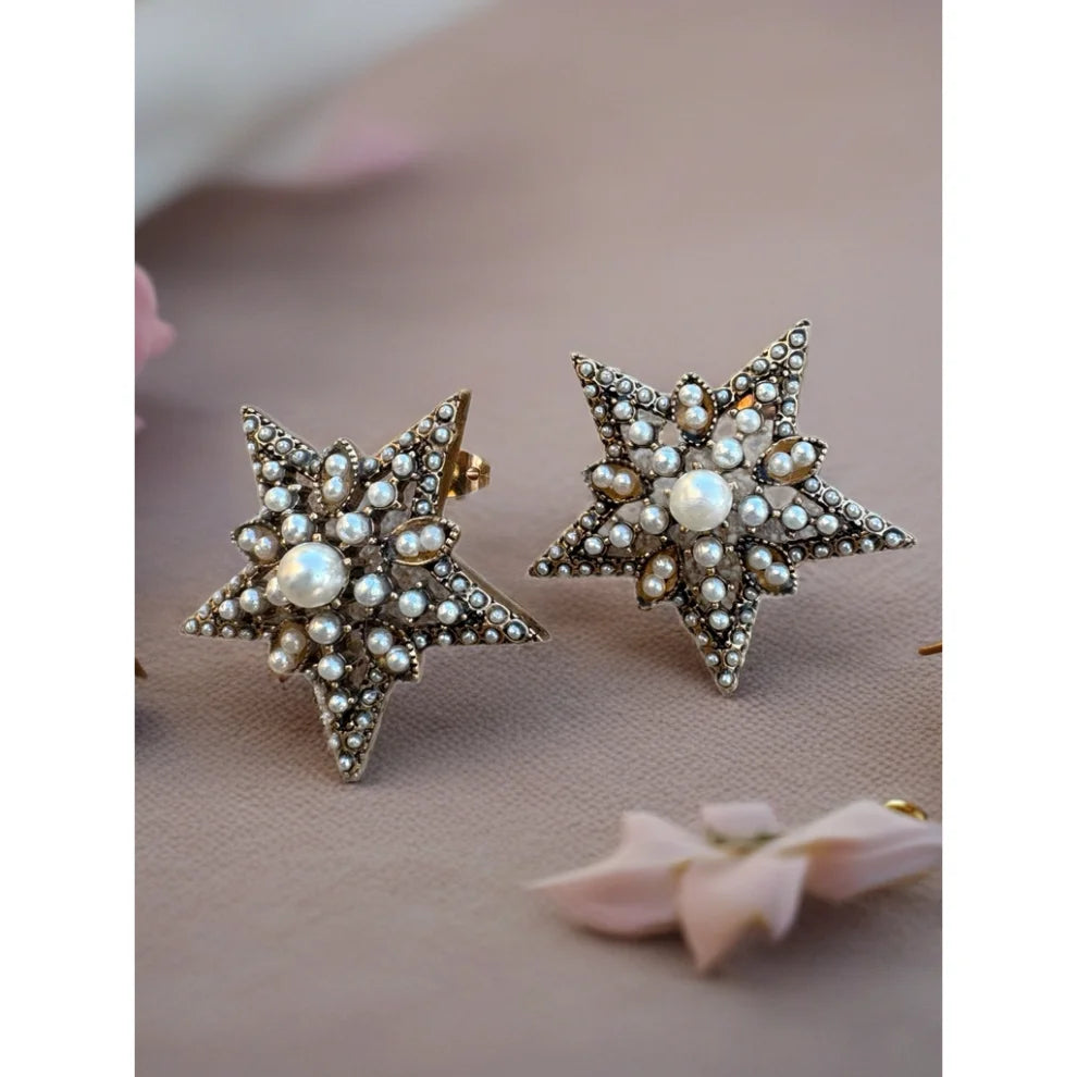 Pearl Star Earrings